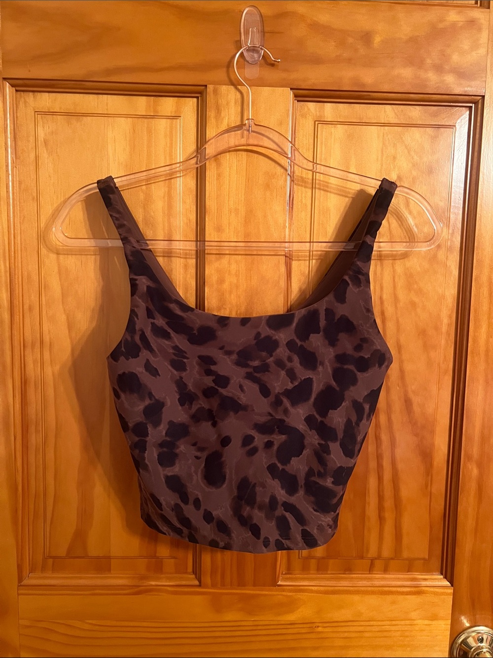 Old Navy Brown and Leopard print Active PowerSoft Light Support Longline